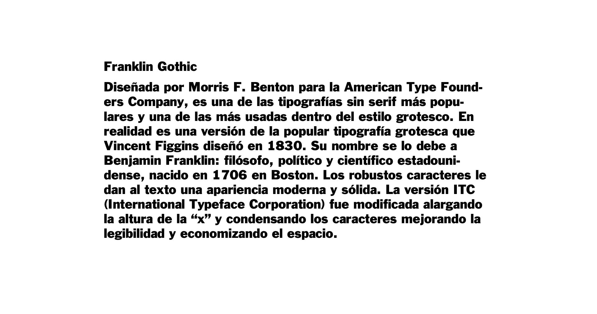 Franklin Gothic typography